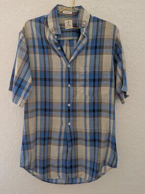 Vintage Penneys Penn-Prest Sundowner Town Craft Tapered Collared Shirt Sz S